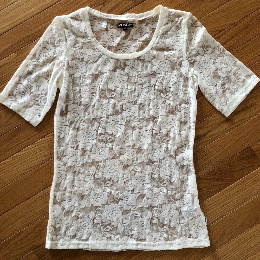 Cheap Monday Floral Mesh Top